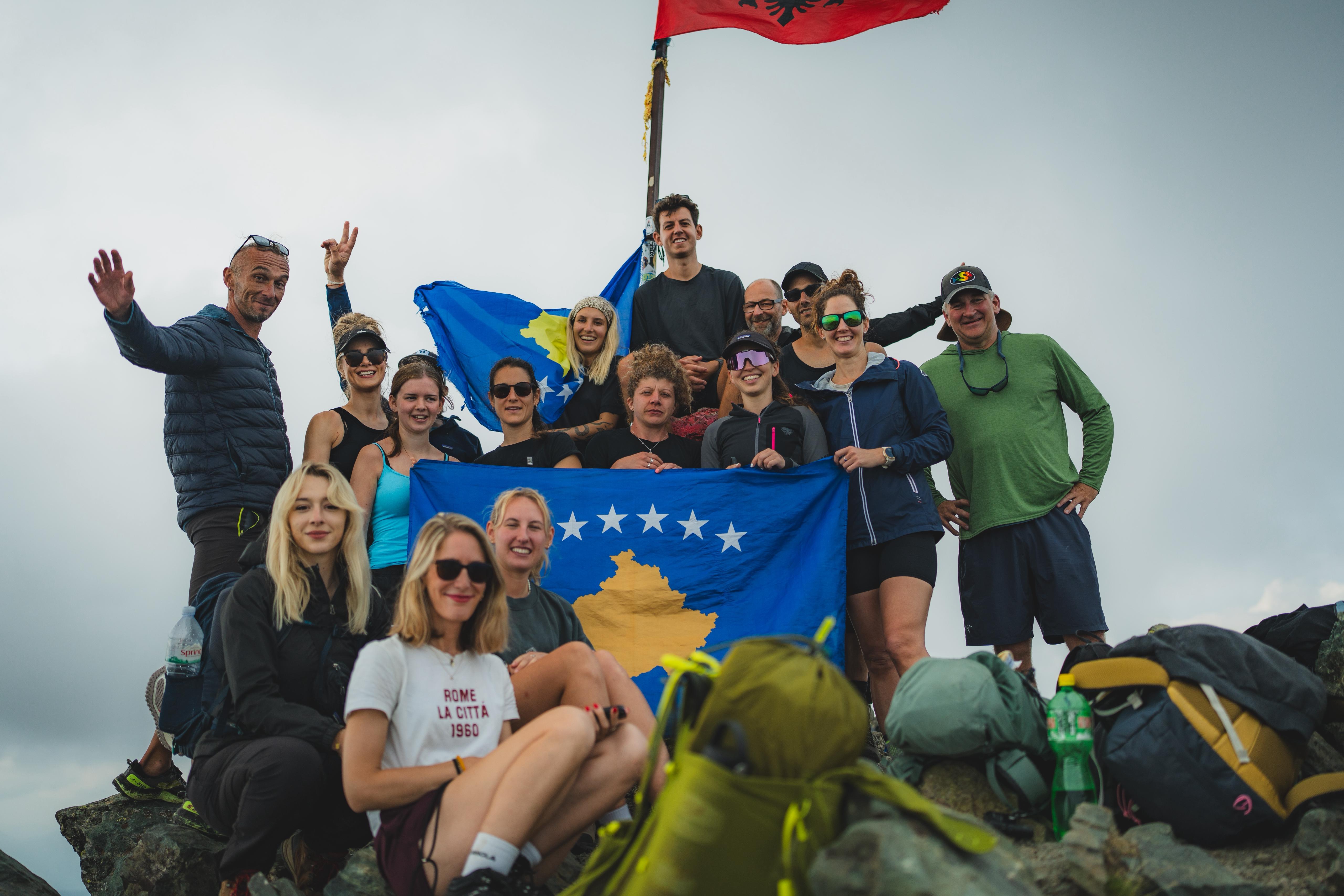 Group on the summit of Gjeravica, Kosovo